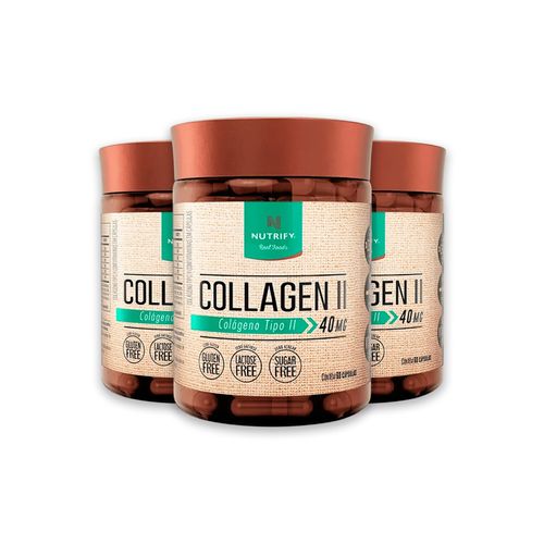 Kit 3 Colágeno Tipo 2 Collagen II Nutrify 60 Cápsulas Kit 3 Colágeno Tipo 2 Collagen II Nutrify 60 Cápsulas