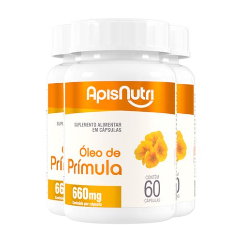 Kit 3 Óleo de Prímula Apisnutri 60 cápsulas Kit 3 Óleo de Prímula Apisnutri 60 cápsulas