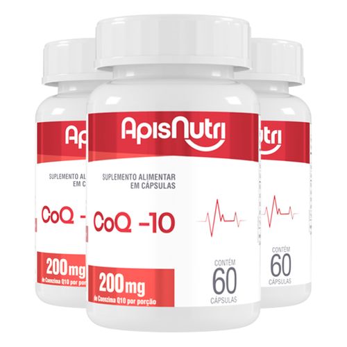 Kit 3 Coenzima Q10 Apisnutri 60 Cápsulas Kit 3 Coenzima Q10 Apisnutri 60 Cápsulas