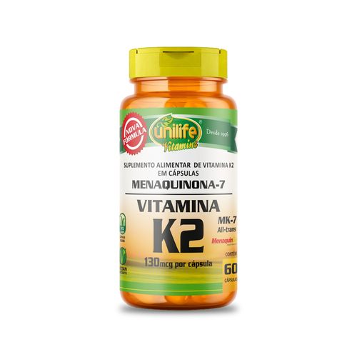 Vitamina K2 Menaquinona mk7 60 cápsulas Unilife