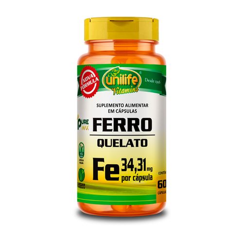 Ferro Quelato FE Unilife 60 Cápsulas