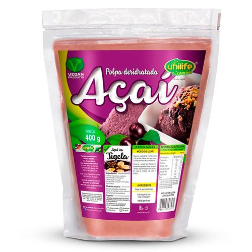 Polpa de Açaí desidratada em pó 400g Unilife