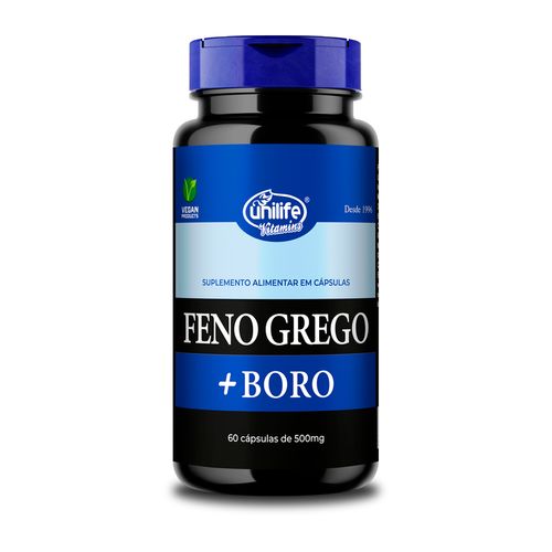 Feno Grego + Boro B Unilife 500mg 60 Cápsulas