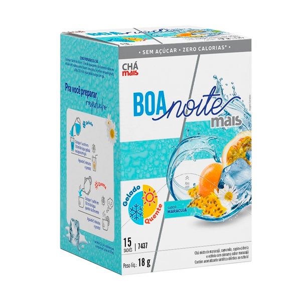 Chá Gelado CháMais Boa Noite Mais Maracujá 15 Sachês
