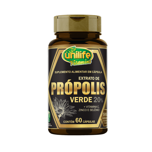 Própolis Verde + Vitamina C Zinco e Selênio Unilife 60 cápsulas