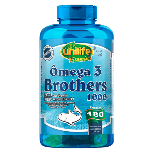 Ômega 3 Brothers 1200mg 180 cápsulas Unilife