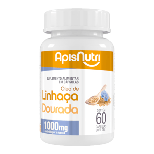Óleo de Linhaça Dourada 1000mg Apisnutri 60 cápsulas