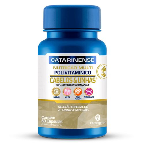 Polivitamínico Cabelos e Unhas Catarinense 60 Cápsulas
