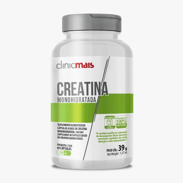 Creatina Monohidratada 650mg ClinicMais 60 Cápsulas
