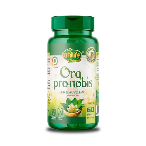 Ora Pro-Nóbis Pereskia Aculeata Unilife 60 cápsulas