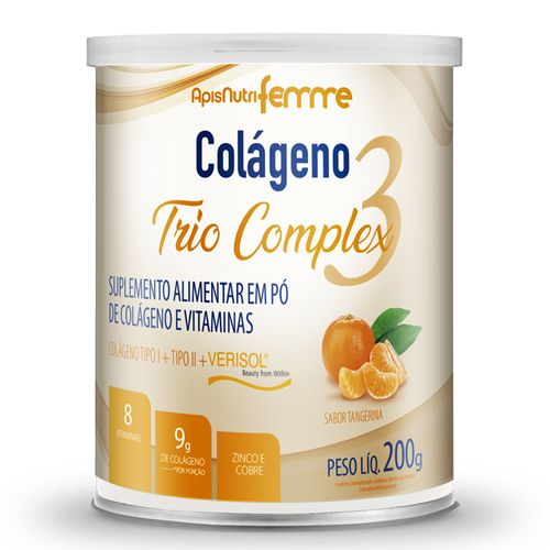 Colágeno Trio Complex Apisnutri Tangerina 200g Colágeno Trio Complex Apisnutri Tangerina 200g