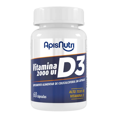 Vitamina D3 Colecalciferol 2000UI Apisnutri 60 cápsulas