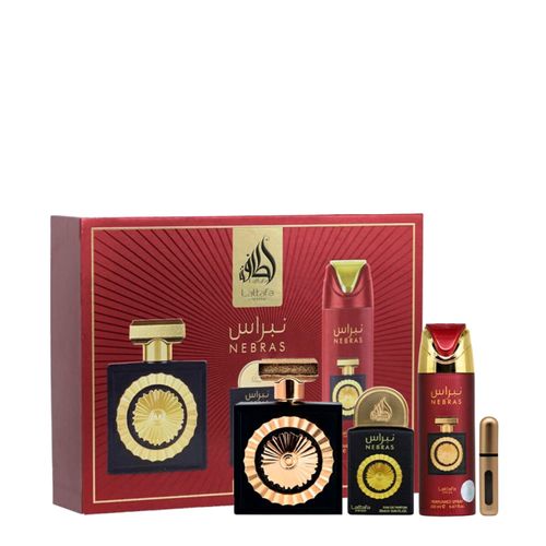Kit Lattafa Nebras Unissex - EDP 100ml + 20ml + Deo 200ml