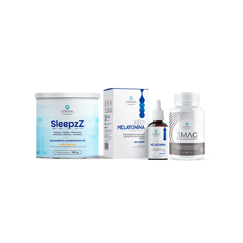 Kit Qualidade do Sono (SleepzZ - Sabor Maracujá + BioMelatonina - Gotas + 3MAG) Kit Qualidade do Sono (SleepzZ - Sabor Maracujá + BioMelatonina - Gotas + 3MAG)