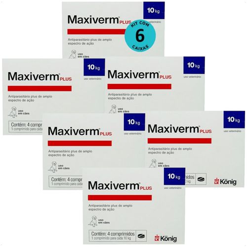 MAXIVERM PLUS 660MG COM 4 COMPRIMIDOS KONIG KIT COM 6