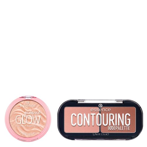 Kit Essence Paleta de Contorno Matte Contouring Duo 7g + Iluminador Compacto em Pó Gimme Glow 10 Nude 9g Kit Kit Essence Paleta de Contorno Matte Contouring Duo 7g + Iluminador Compacto em Pó Gimme Glow 10 Nude 9g Kit