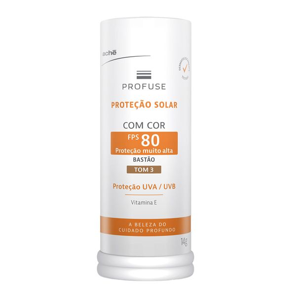 Protetor Solar Profuse FPS 80 Bastão Cor 3 14g Bastão