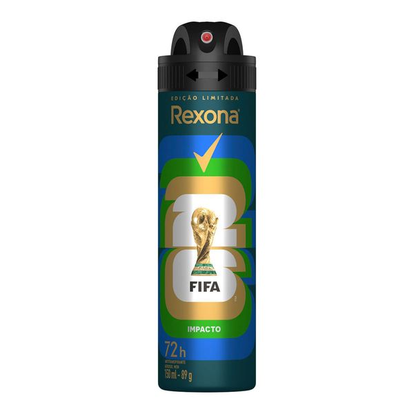 Desodorante Antitranspirante Aerosol Masculino Rexona Impacto 72 horas 150ml