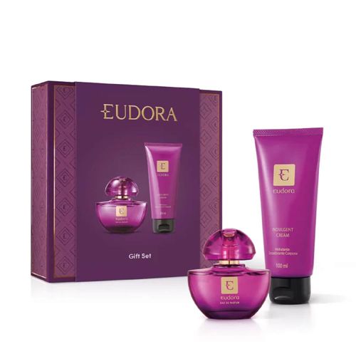 Kit Presente Eudora Roxo Miniatura Eau de Parfum 35ml + Hidratante Desodorante 100ml Kit Presente Eudora Roxo Miniatura Eau de Parfum 35ml + Hidratante Desodorante 100ml