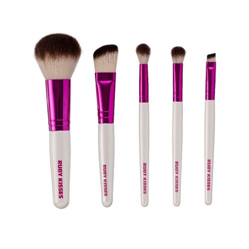 Kit de Pincéis Rosto e Olhos - Ruby Kisses Branco