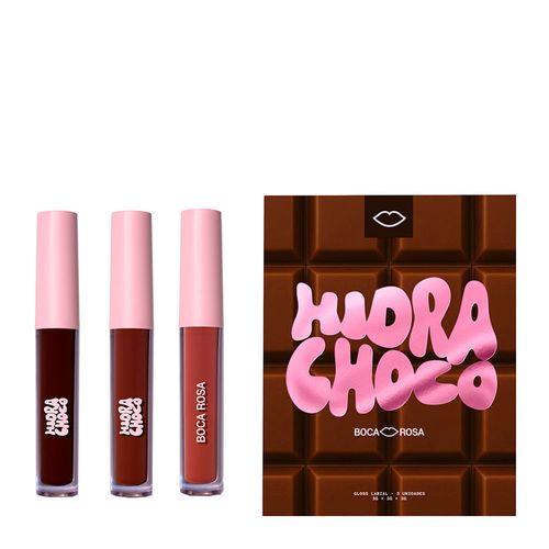 Kit Gloss Boca Rosa Hidra Choco 3g - 3 Unidades Kit Kit Gloss Boca Rosa Hidra Choco 3g - 3 Unidades Kit