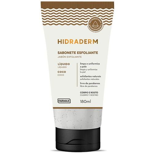 Sabonete Líquido Esfoliante Hidraderm Coco 180ml