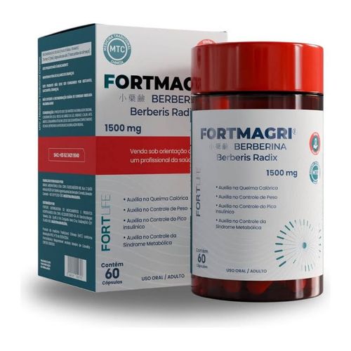 Suplemento Fortmagri Berberina 1500mg Com 60 Cápsulas FortLife
