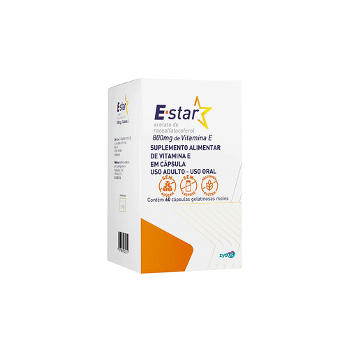E-Star 800mg Vitamina E Com 60 cápsulas Gelatinosas