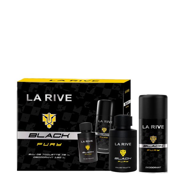 Kit La Rive Black Fury Masculino - Eau de Toilette 75ml + Desodorante 150ml Kit