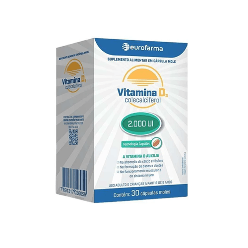 Vitamina D 2.000UI Eurofarma 30 cápsulas Vitamina D 2.000UI Eurofarma 30 cápsulas
