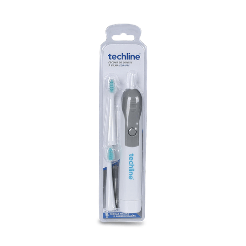 Escova Dental Elétrica Adulto Cinza Techline Escova Dental Elétrica Adulto Cinza Techline