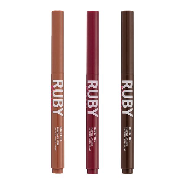 Lapiseira Labial Volume Big & Full 3 unid Nude Beige, Red Wine, Warm Brown - Ruby Kisses