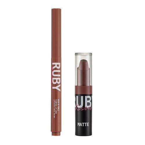 Batom Matte Nude Rose + Lapiseira Labial Volume Big & Full Nude Pink - Ruby Kisses