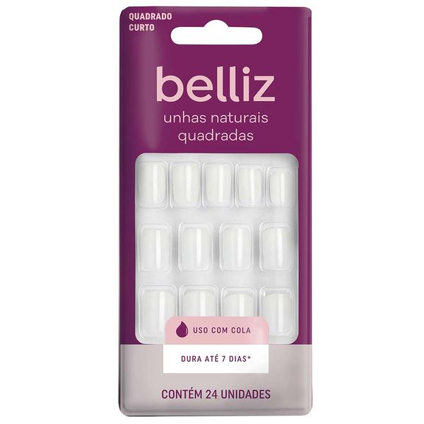 Unhas Postiças Belliz Quadradas Naturais - Ref:1200