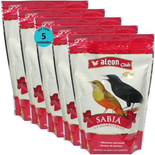 ALCON CLUB SABIÁ E PÁSSARO PRETO SUPER PREMIUM 500G KIT COM 5 ALCON CLUB SABIÁ E PÁSSARO PRETO SUPER PREMIUM 500G KIT COM 5