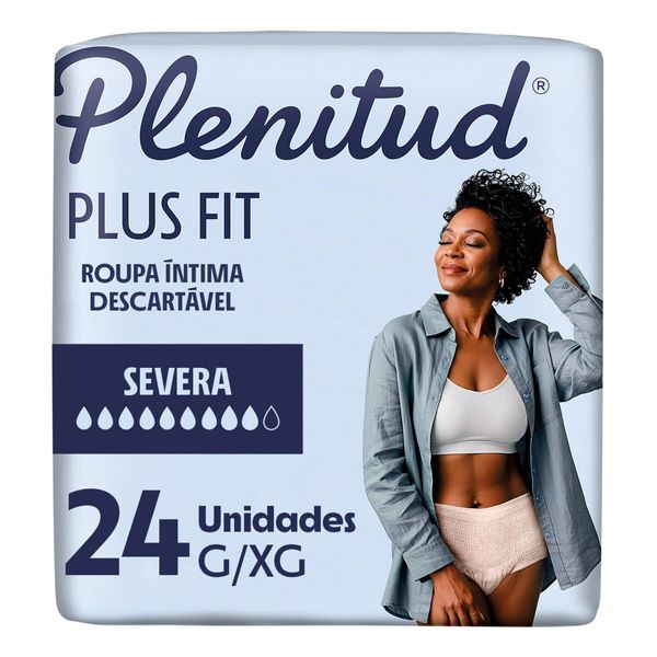 Roupa Íntima Plenitud Plus Fit para Mulheres Livre de Vazamentos G/XG 24 Unidades