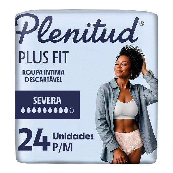 Roupa Íntima Plenitud Plus Fit para Mulheres Livre de Vazamentos P/M 24 Unidades