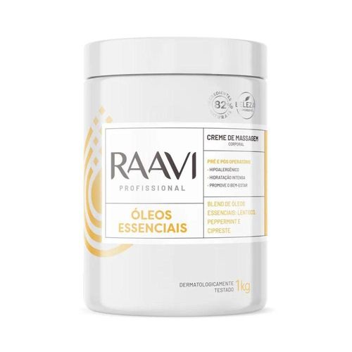 Raavi Creme de Massagem Oleos Essenciais 1 Kg Raavi Creme de Massagem Oleos Essenciais 1 Kg