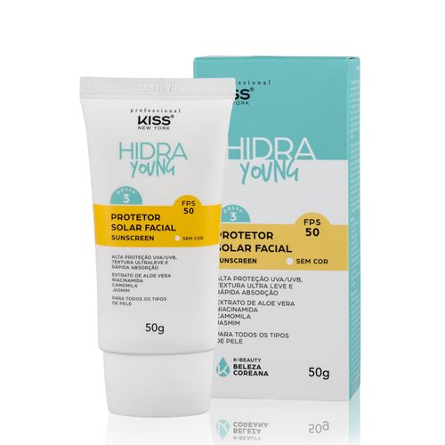 Protetor Solar Facial FPS 50 Hidra Young - Kiss New York Protetor Solar Facial FPS 50 Hidra Young - Kiss New York