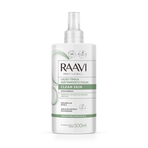 Raavi Clean Skin Loção Tônica Adstringente Facial 500 ml Raavi Clean Skin Loção Tônica Adstringente Facial 500 ml