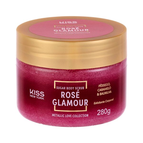 Esfoliante Corporal de Açúcar Rosé Glamour - Kiss New York Frutal adocicada