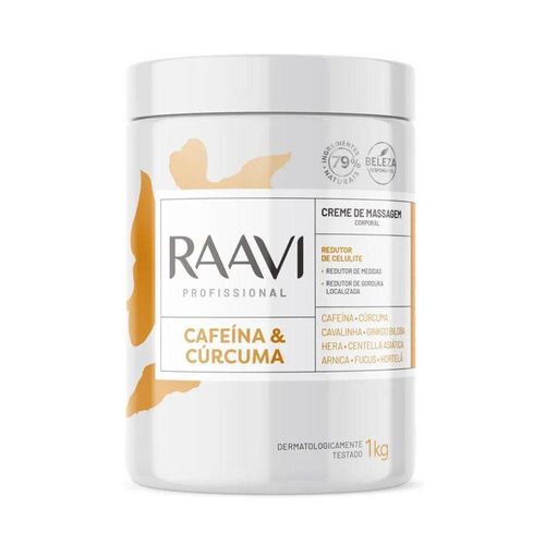 Raavi Creme de Massagem Cafeína e Cúrcuma 1 Kg Raavi Creme de Massagem Cafeína e Cúrcuma 1 Kg