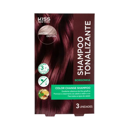 Shampoo Tonalizante Color Change Borgonha - Kiss New York Shampoo Tonalizante Color Change Borgonha - Kiss New York