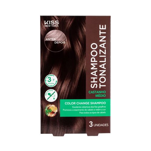 Shampoo Tonalizante Color Change Castanho Médio - Kiss New York Shampoo Tonalizante Color Change Castanho Médio - Kiss New York