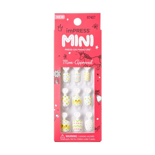 Unha Postiça imPress Mini Infantil EGGcelent Day - Kiss New York Multicolorido Unha Postiça imPress Mini Infantil EGGcelent Day - Kiss New York Multicolorido