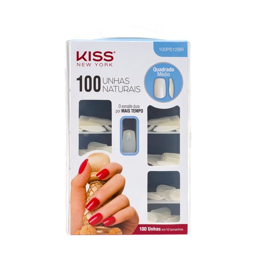 Unhas Postiças Quadradas Pacote Econômico com 100 Unidades Médio - Kiss New York Única Unhas Postiças Quadradas Pacote Econômico com 100 Unidades Médio - Kiss New York Única