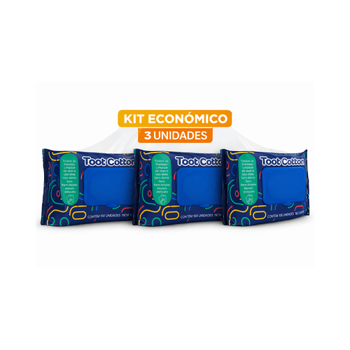 kit 3 Unidades Toalha Umedecida Extra Premium Com 100 Toot Cotton kit 3 Unidades Toalha Umedecida Extra Premium Com 100 Toot Cotton