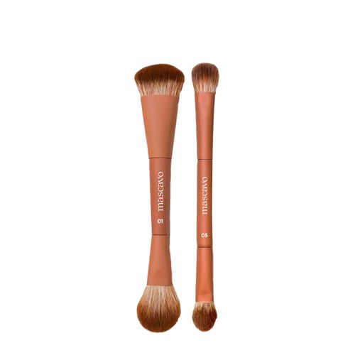 Kit Mascavo Pro Series Pincel de Maquiagem Duplo para Rosto + Pincel Duplo para Sombra Kit Kit Mascavo Pro Series Pincel de Maquiagem Duplo para Rosto + Pincel Duplo para Sombra Kit