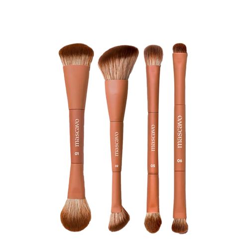 Kit Mascavo Pro Series Pincel de Maquiagem Duplo - 4 Produtos Kit