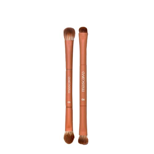 Kit Mascavo Pro Series Pincel de Maquiagem Duplo para Sombra + Multifuncional Rosto Kit Kit Mascavo Pro Series Pincel de Maquiagem Duplo para Sombra + Multifuncional Rosto Kit